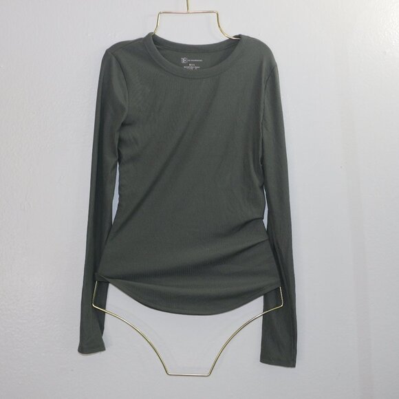 No Boundaries Forest Green Ribbed Long-Sleeve T-Shirt – Size XS 🍃 - Picture 1 of 7
